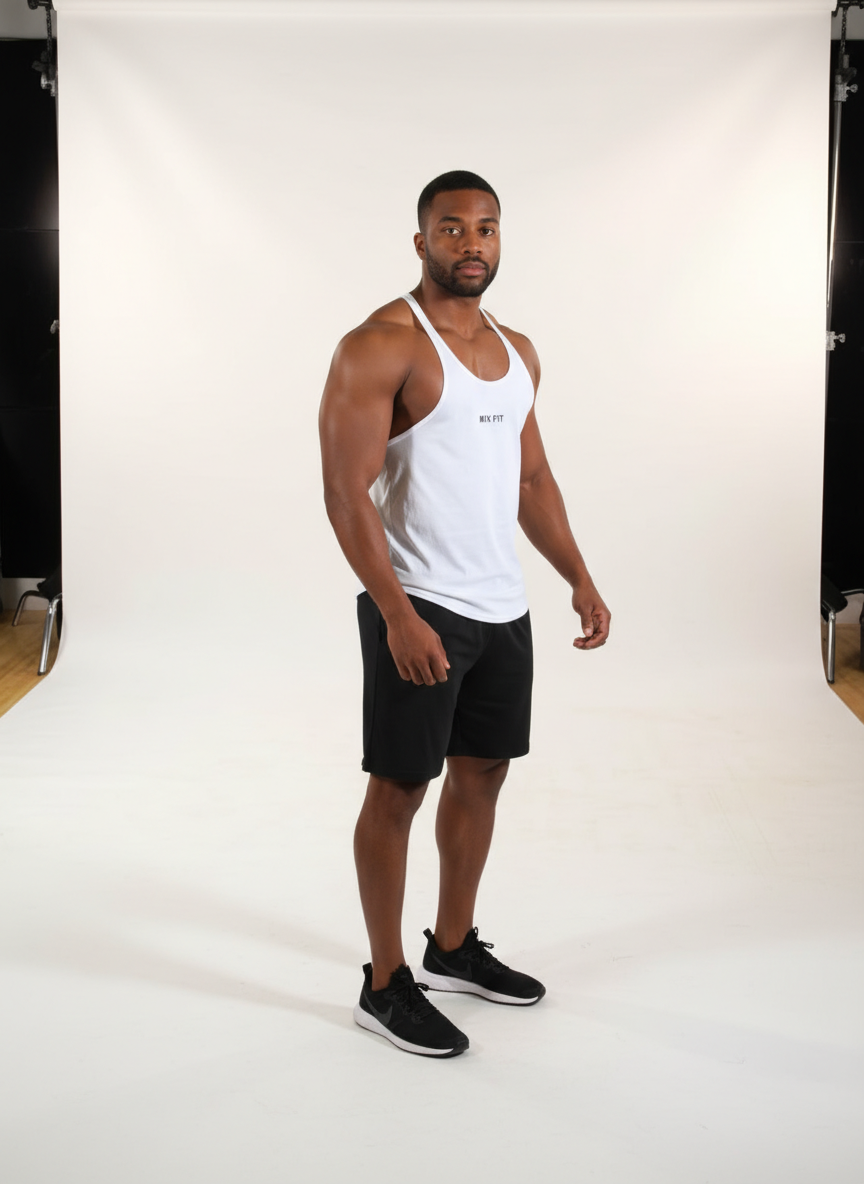Mix Fit White Tank Top