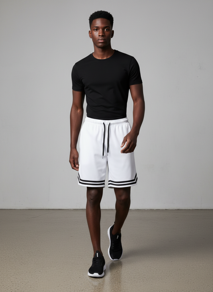 Basketball White Short