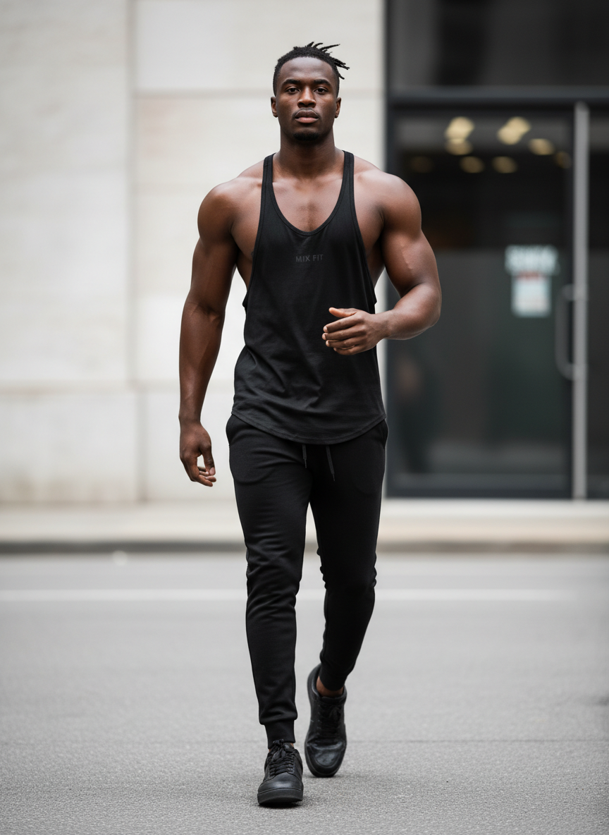 Mix Fit Black Tank Top