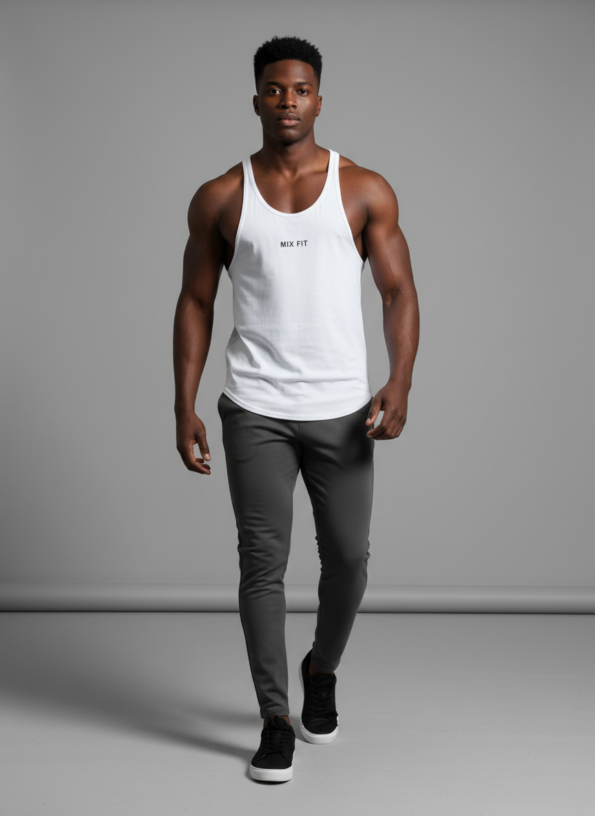 Mix Fit White Tank Top