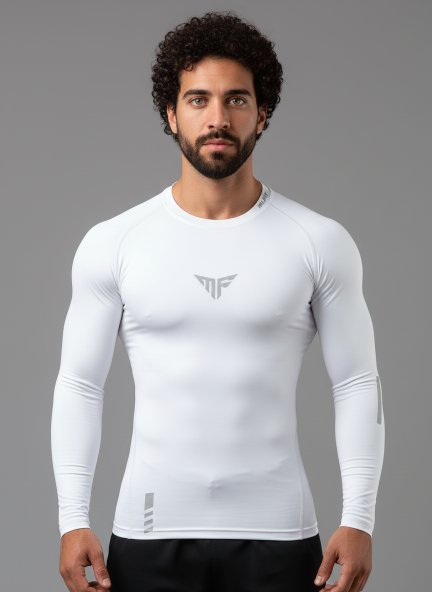 Long Sleeve (White) Compression T-Shirt