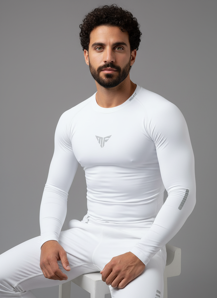 Long Sleeve (White) Compression T-Shirt