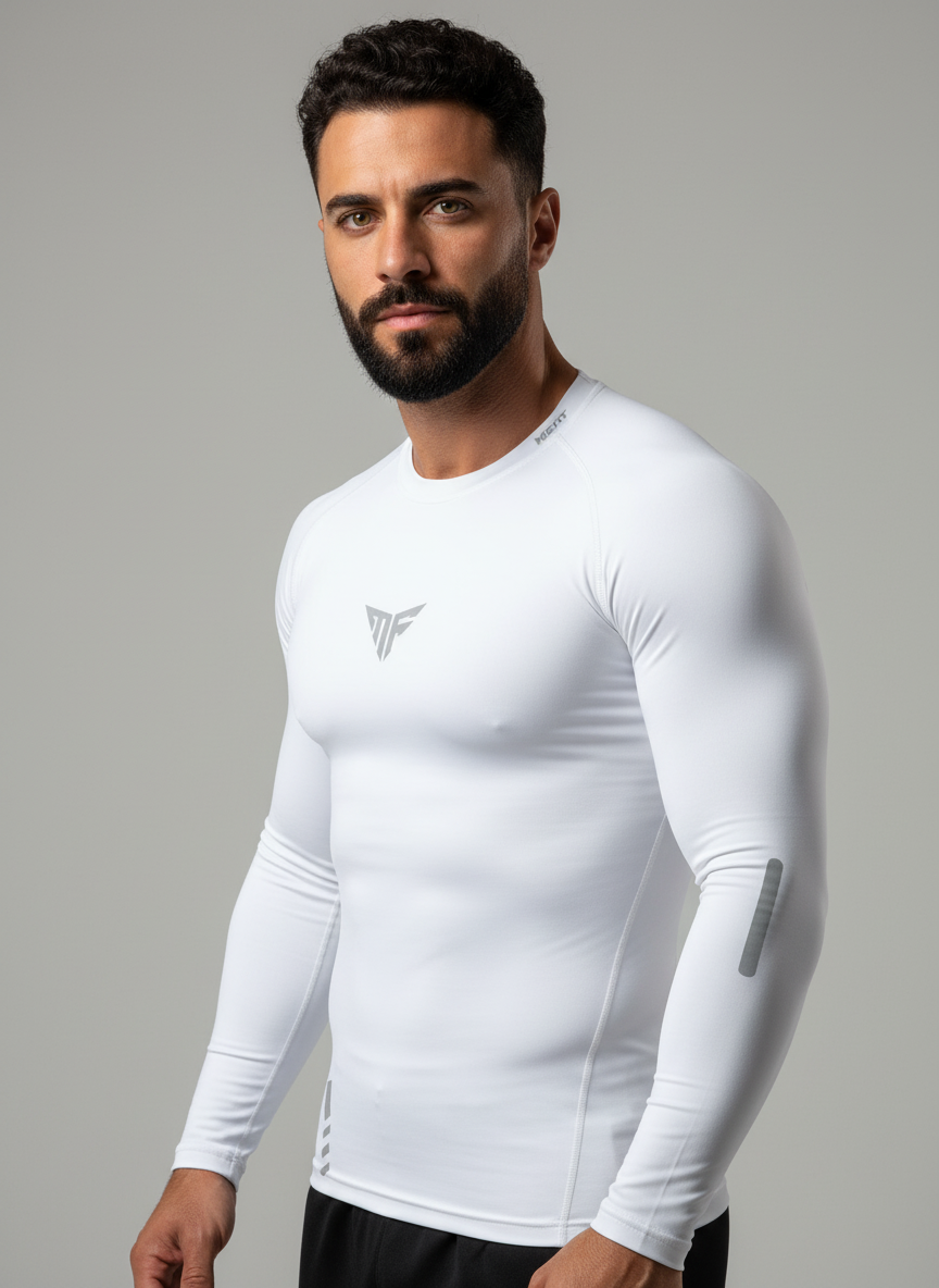 Long Sleeve (White) Compression T-Shirt