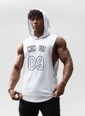 09 Sleeveless White Hoodie