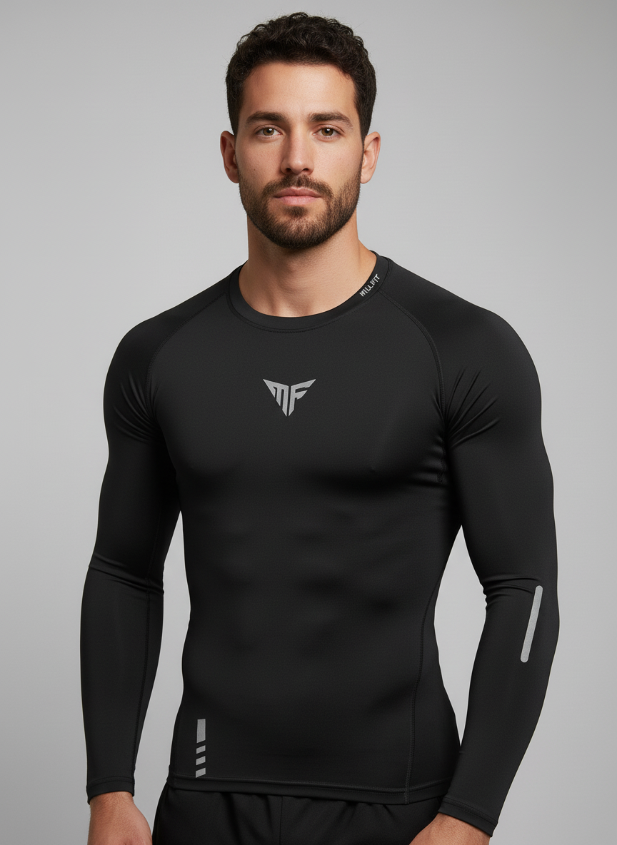 Long Sleeve (Black) Compression T-Shirt