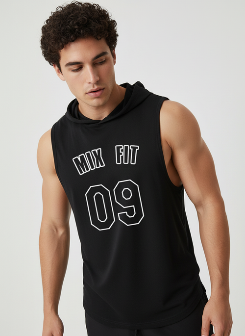 09 Sleeveless Black Hoodie
