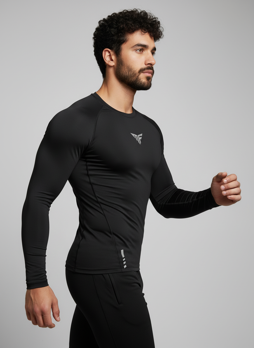 Long Sleeve (Black) Compression T-Shirt