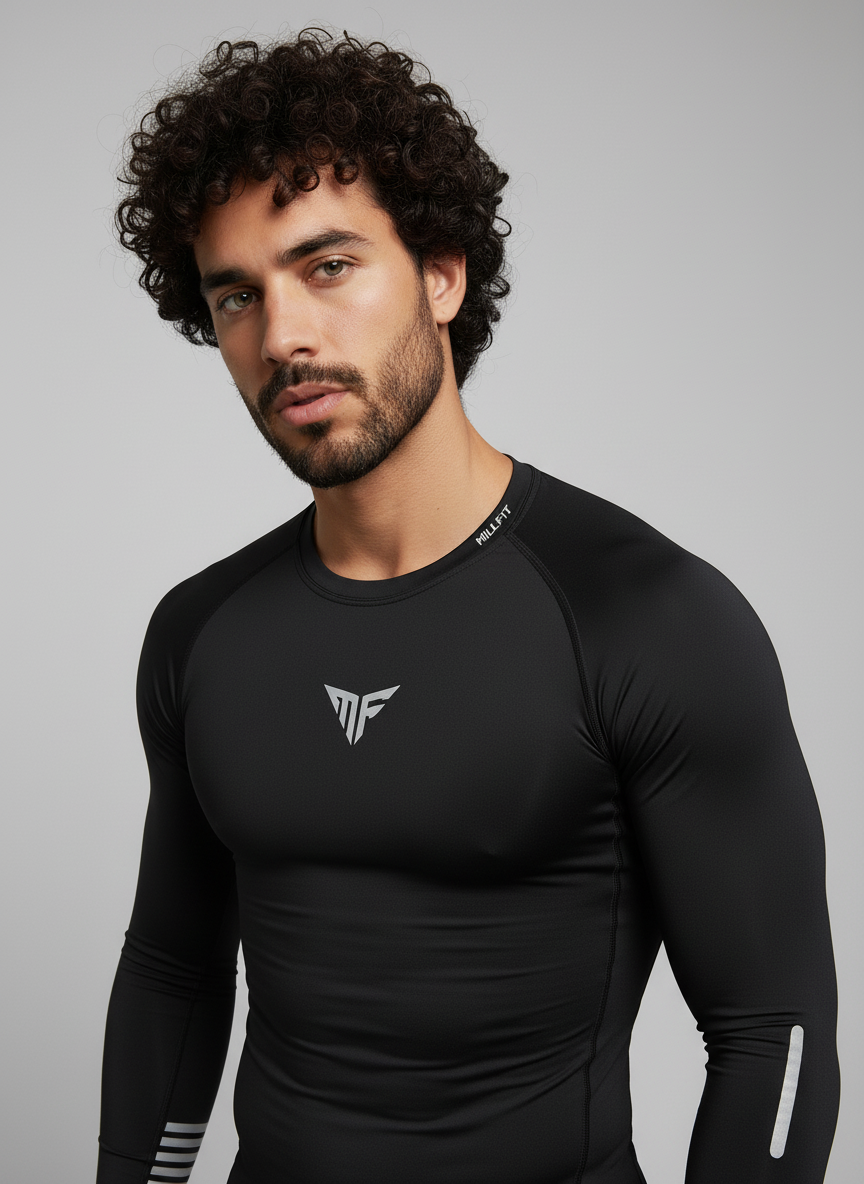 Long Sleeve (Black) Compression T-Shirt